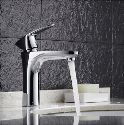 GuoJiangLong-L006 Polished Chrome Single Hole Bathroom Faucet without Pb Cold Hot Water Bathroom Faucets Free Shipping