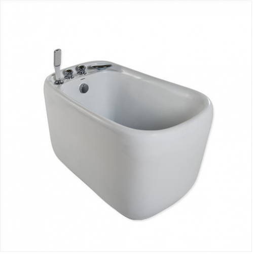 Jomoo Bathtubs Y030212 Acrylic Soaking Bathtub Freestanding Bathtubs with Waterfall Bathtub Faucet Hand Shower Baby Tub