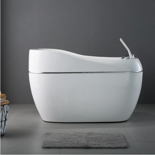Jomoo Bathtubs Y071212 Acrylic Soaking Bathtub Small Freestanding Bathtub with Bathtub Faucet Hand Shower Baby Tub