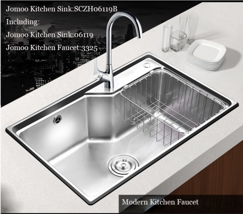 Jomoo SCZH06119B Single Basin Kitchen Sink Modern Kitchen Sink With Modern Kitchen Faucets