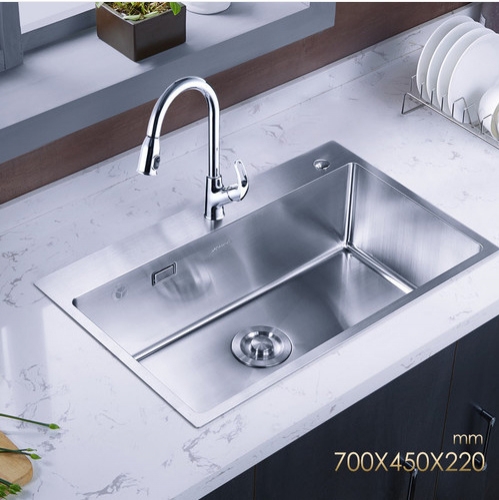 Jomoo ZH06158E Single Bowl Kitchen Sink Stainless Steel Kitchen Sinks With Pull Down Kitchen Faucet
