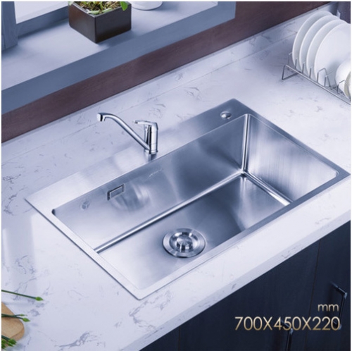 Jomoo ZH06158C Big Single Basin Kitchen Sink Stainless Steel Sink For Kitchen With Antique Brass Kitchen Faucet