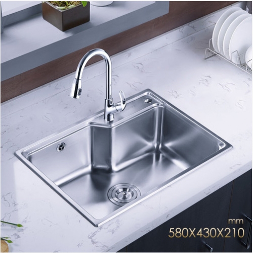 Jomoo ZH06156E Combo Big Single Basin Kitchen Sink Stainless Steel Sink For Kitchen With Pull Down Kitchen Faucet