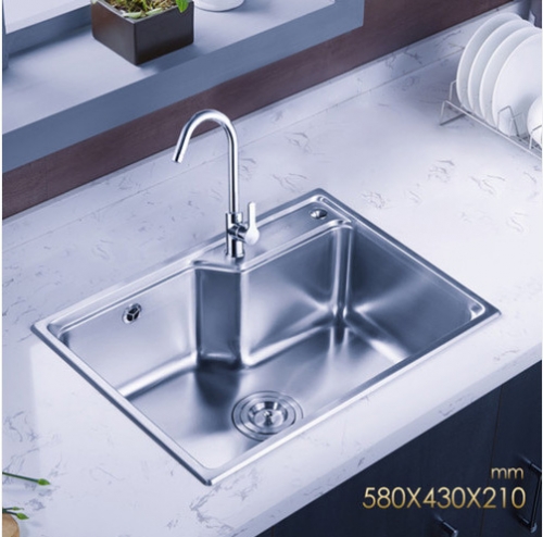 Jomoo ZH06156B Combo Single Bowl Polished Chrome Kitchen Sink Undermount Sink With White Kitchen Faucet