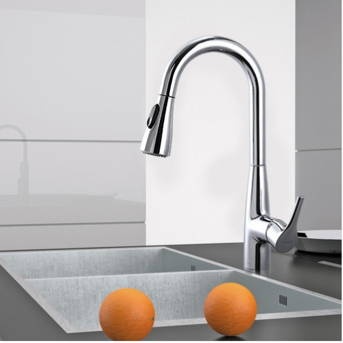 Jomoo 33098 Polished Chrome Stainless Steel Kitchen Faucet With Pull Down Kitchen Faucet