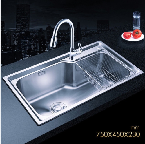 Jomoo SCZH06124C Combo Big Basin Stainless Steel Sink Undermount With Pull Down Kitchen Faucet