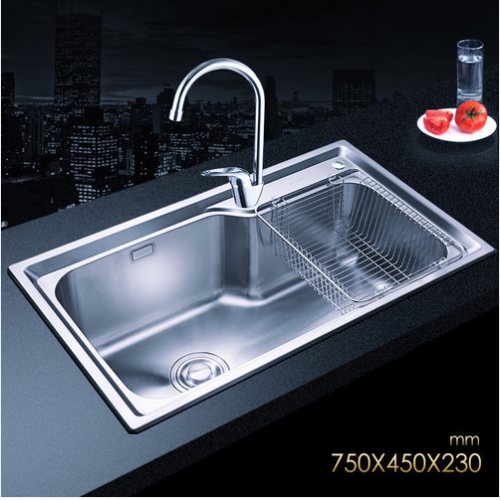 Jomoo SCZH06124A Combo Single Basin Polished Chrome Kitchen Sink Stainless Steel With Modern Kitchen Faucets