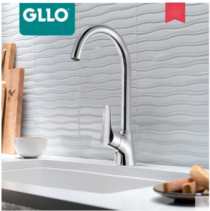 GLLO Kitchen Faucets GL-T37AB Polished Chrome Single Hole Kitchen Faucet Brass Kitchen Faucet With 360°Rotating