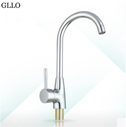GLLO Kitchen Faucets GL-T3727 Brushed Nickel Kitchen Faucet Single Handle Kitchen Faucet 360°Rotating White Kitchen Faucet