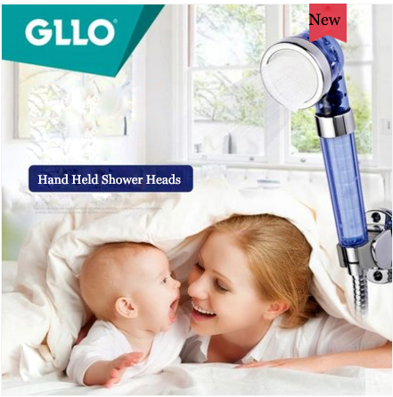 GLLO Shower Faucet GL-A109 High Pressure Handheld Shower Head With Cleaning Chlorine Out For Baby 3 Spray Best Shower Head