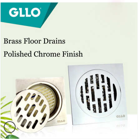 GLLO Accessories Floor Drains GL-TD106 Polished Chrome Brass Deodorization Stainless Steel Square Shape Bathroom Kitchen Balcony Shower Floor Drains