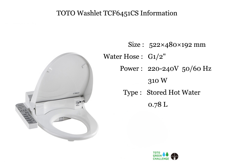 TOTO Washlet TCF6632CS TOTO Toilets Seats Premist Nozzle SelfCleaning