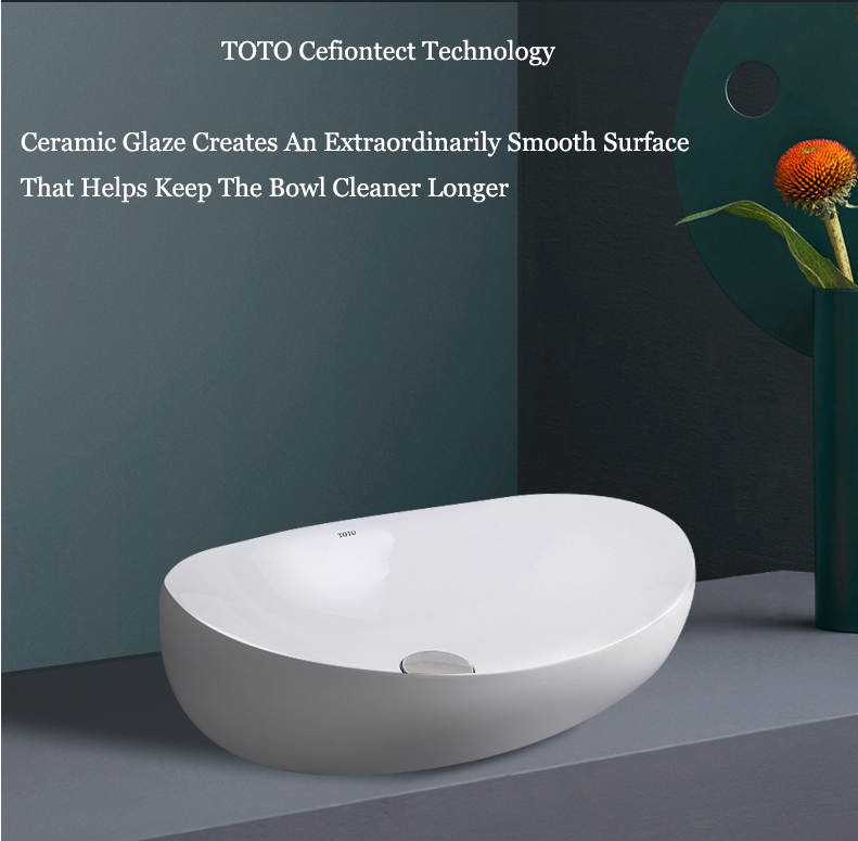 TOTO Bathroom Sink PJS01W Single Sink Vanity TOTO Cefiontect Technology