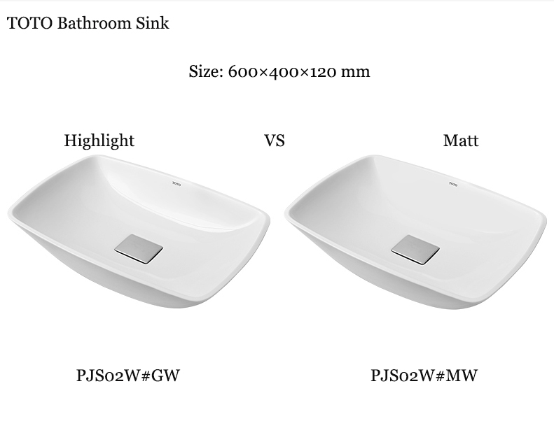 TOTO Bathroom Sink PJS01W Single Sink Vanity TOTO Cefiontect Technology Top Mount Bathroom Sinks