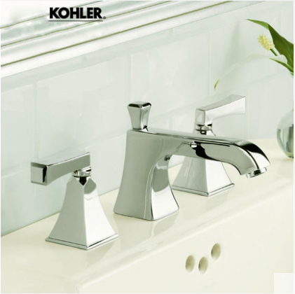 Kohler Bathroom Faucets 454T Kohler 8"Memoirs Widespread Bathroom Faucet Polished Chrome Antique Brass Bathroom Faucet With Kohler Original Drainer