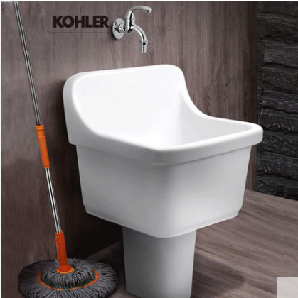 Kohler Bathroom Sinks 6180T Kohler Top Mount Bathroom Sinks Glaze Ceramic Rectangular Mop Basin