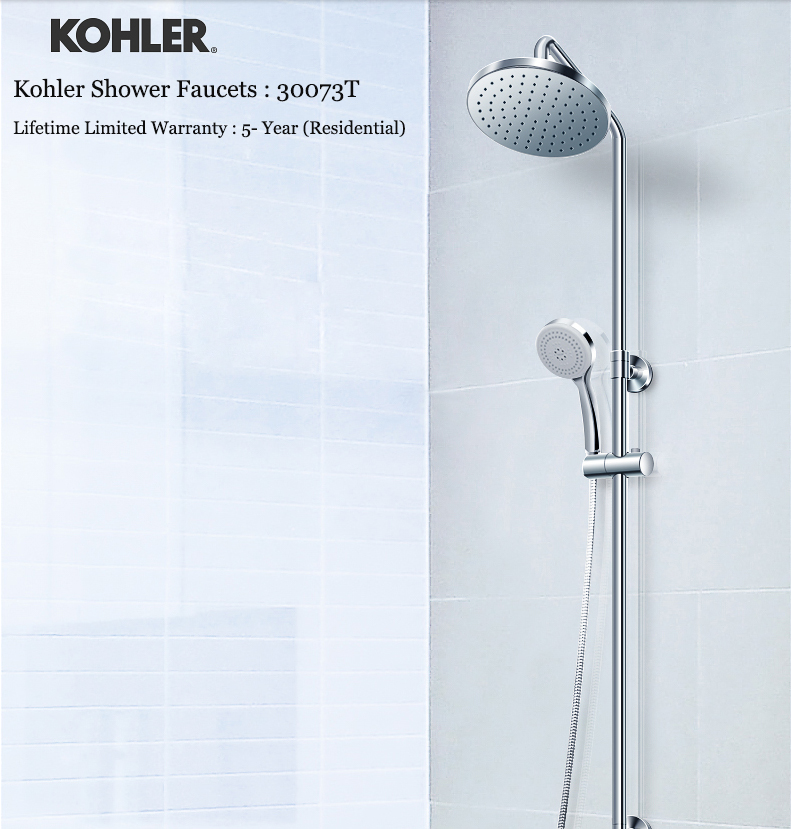Kohler Shower Head 30073T 1/2" Thermostatic Mixing Valve Rainfall