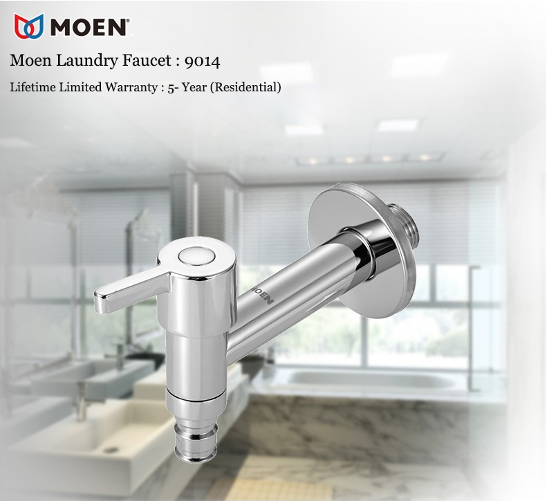 Moen Outdoor Faucet 9012 Wall Mount Laundry Faucet Polished Chrome