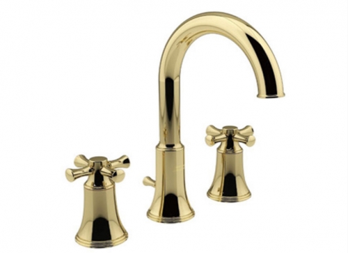 American Standard Bathroom Faucets FFAS0204 High Heritage DC 8" Gold 2 Handle Widespread Bathroom Faucet