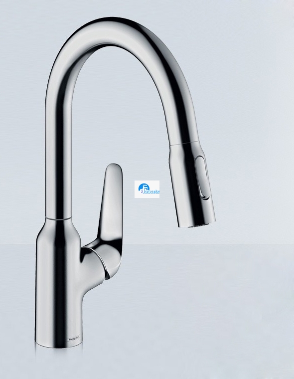 Hansgrohe Kitchen Faucet 71801 Polished Chrome Pull Out Kitchen Faucet