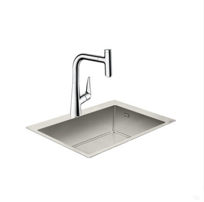 Hansgrohe Kitchen Sinks Combos 99110188 Double Basin Top Mount Kitchen Sink With Kitchen Sink Faucets