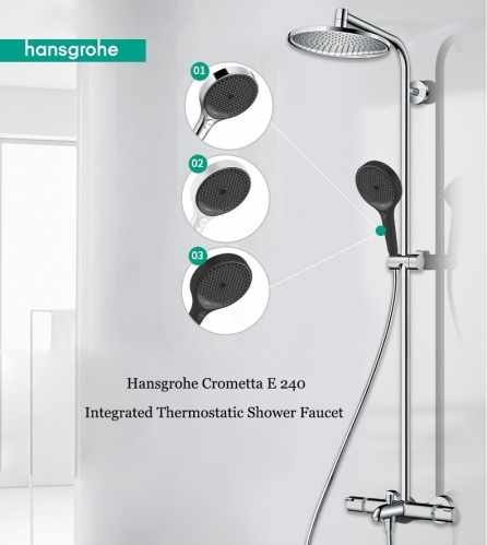 Hansgrohe Shower Faucet 27320 Thermostatic Rain Dance Shower Heads Rainfall Rainfinity Handheld Shower Head 3 Spray
