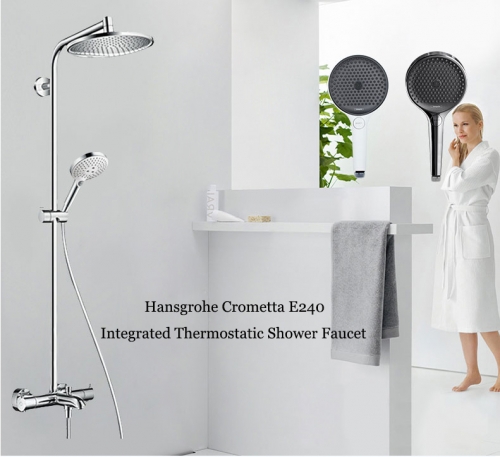 Hansgrohe Shower Faucet 27330 Thermostatic Rain Dance Water Saving Shower Head Tub Spout Rainfinity Handheld Shower Head 3 Spray
