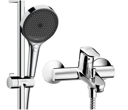 Hansgrohe Shower Heads 14084 & 268650 Rainfinity Pressure Balanced With Tub Spout Handheld Shower Head 3 Spray