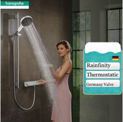 Hansgrohe Shower Heads 131614 & 268657 Rainfinity Thermostatic With Shelf 130 mm Handheld Shower Head 3 Spray